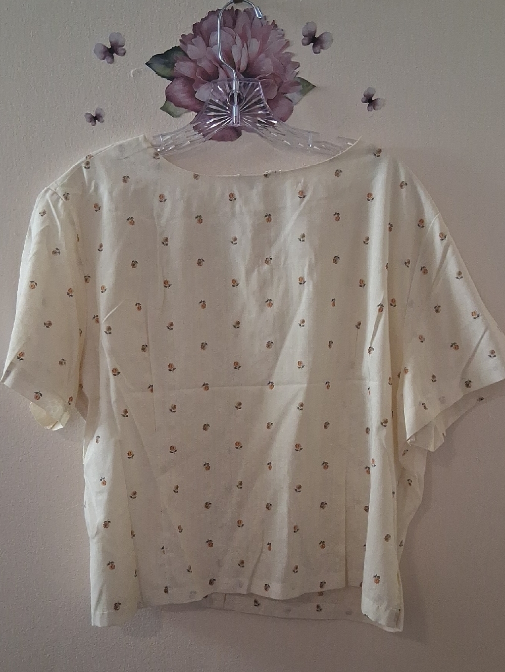 Vintage Ship 'N Shore Floral Button Down Blouse Size 44 Or XL Boxy Cottage - Picture 4 of 7